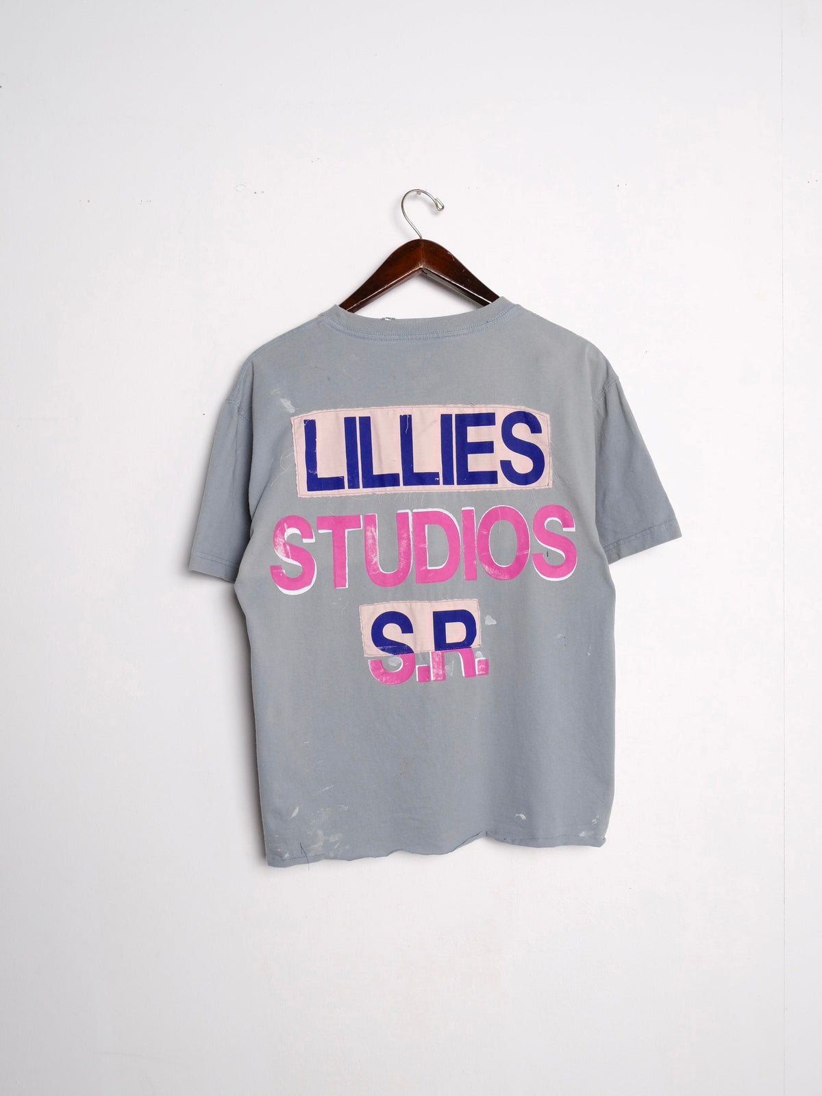 Up-cycled Graphic Print T-Shirt Blue