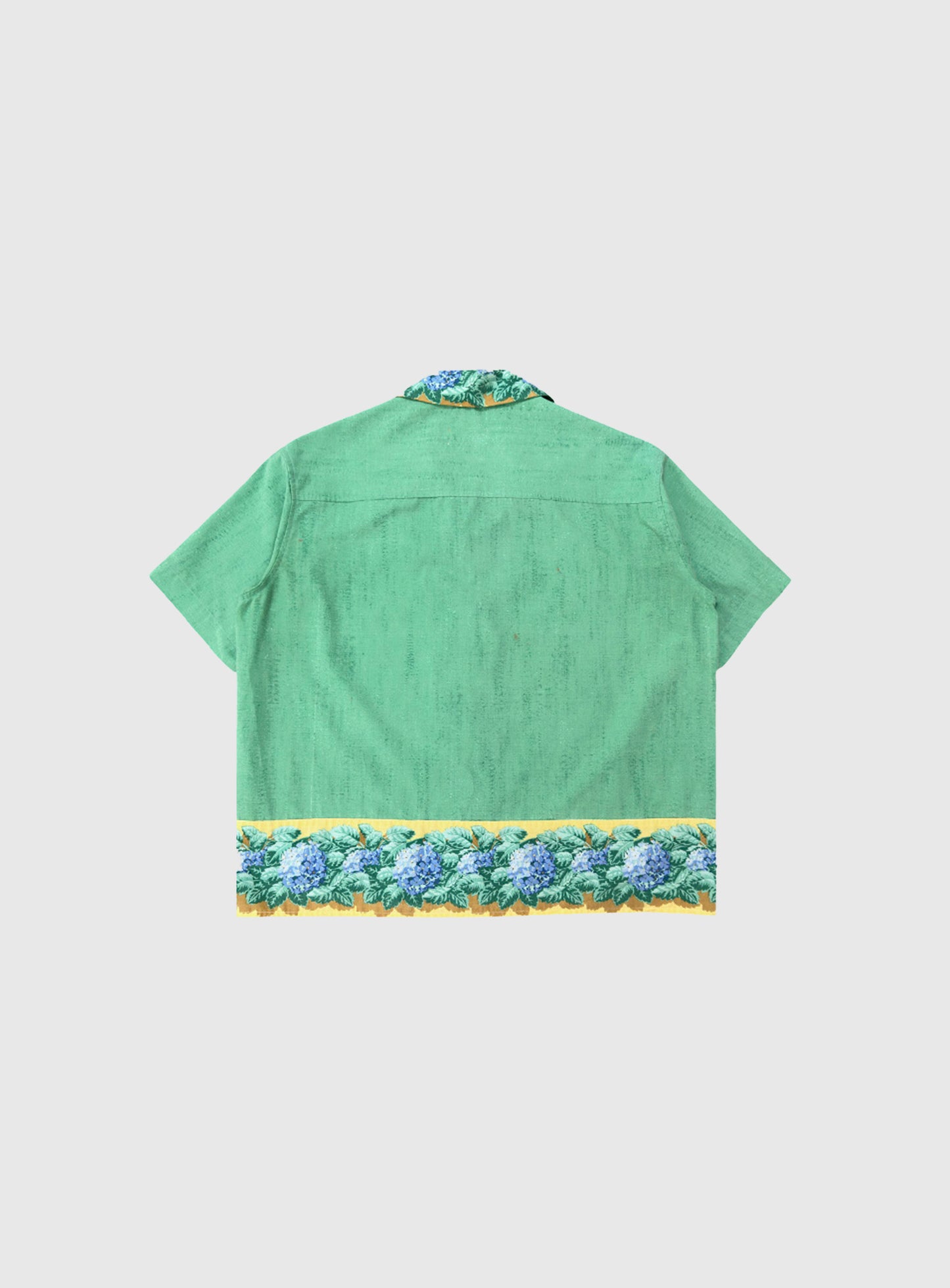 Green Floral Camp Collar Shirt