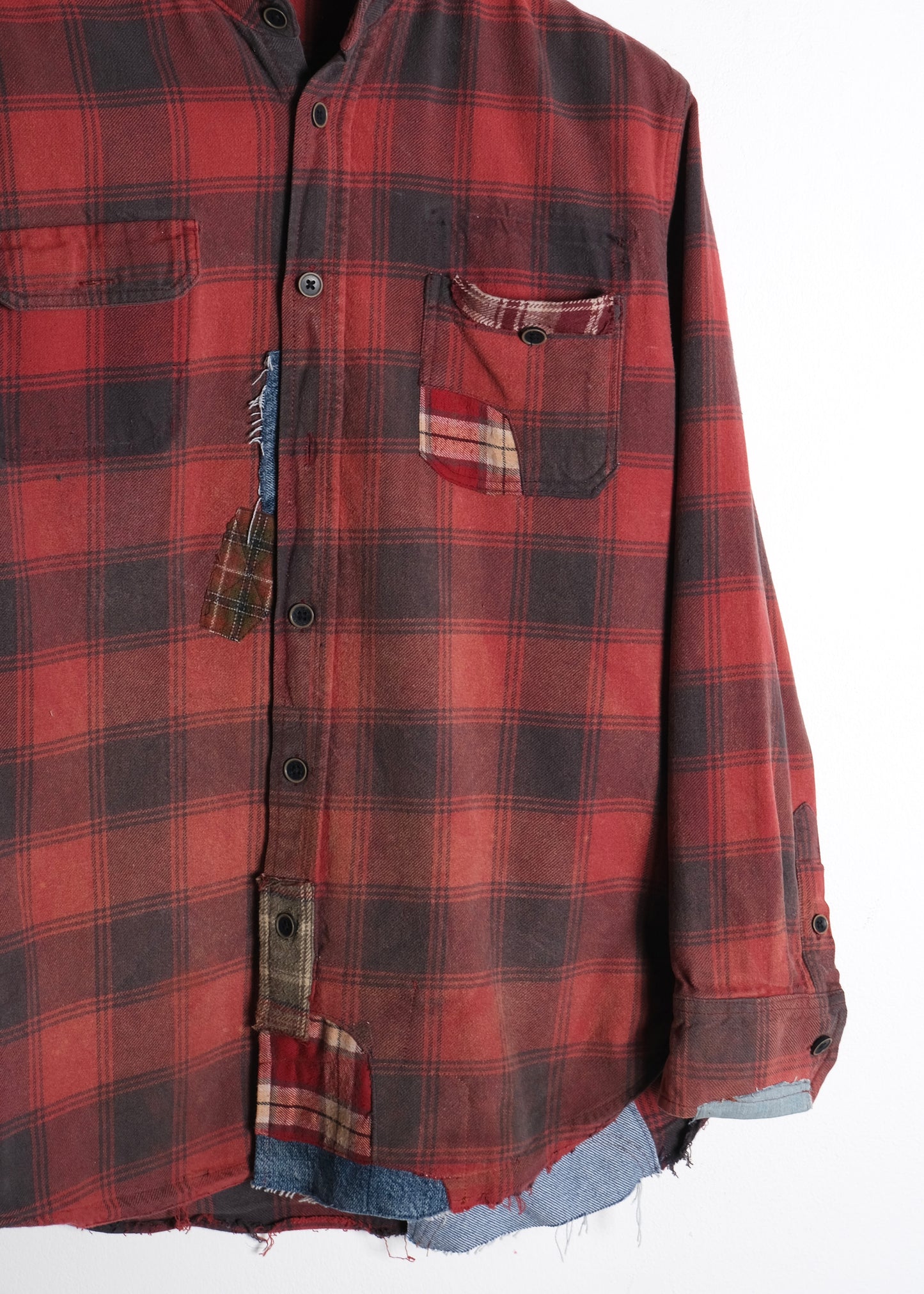 Vintage Reworked Flannel Dark Red