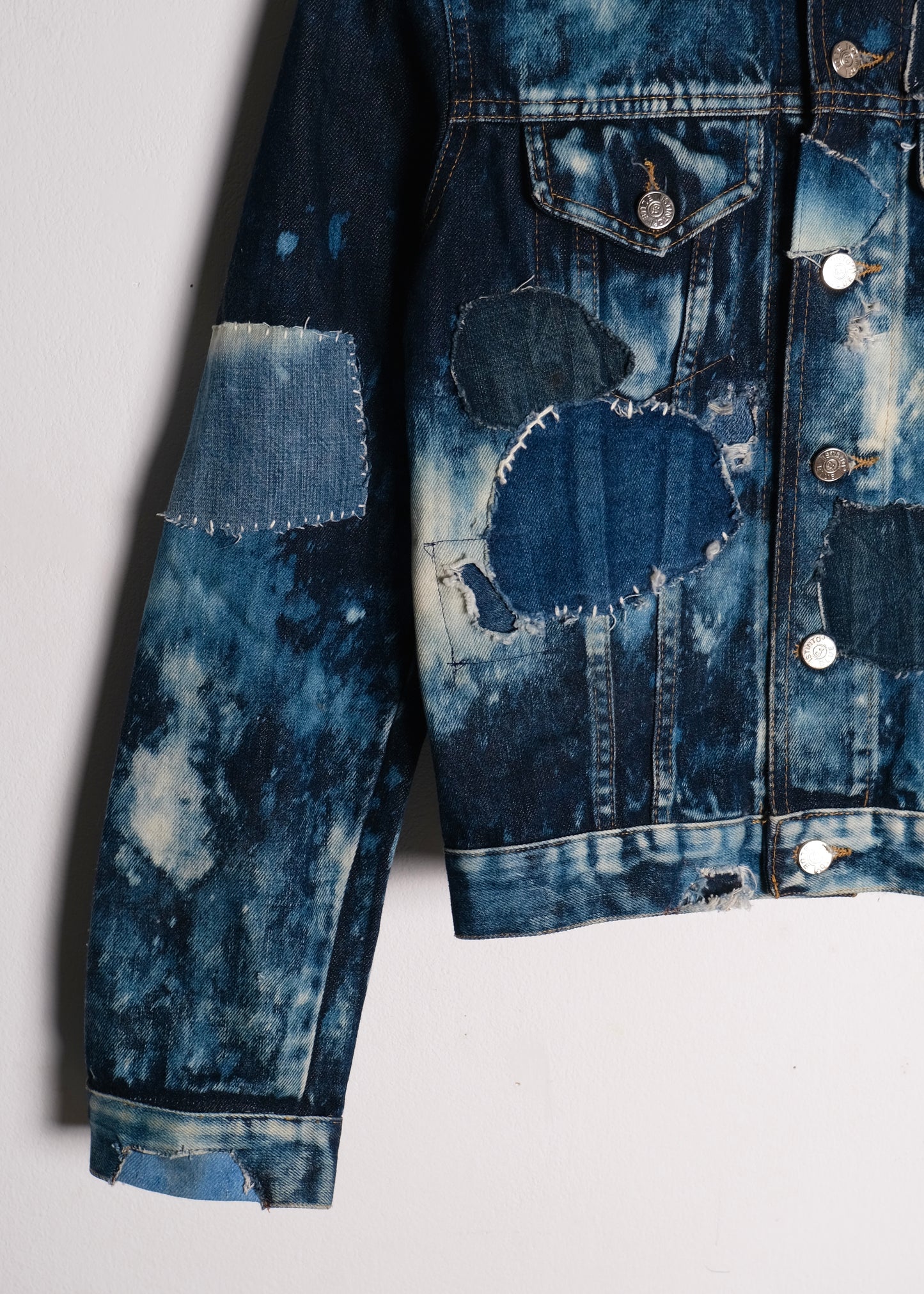Bleached Patchwork Denim Jacket
