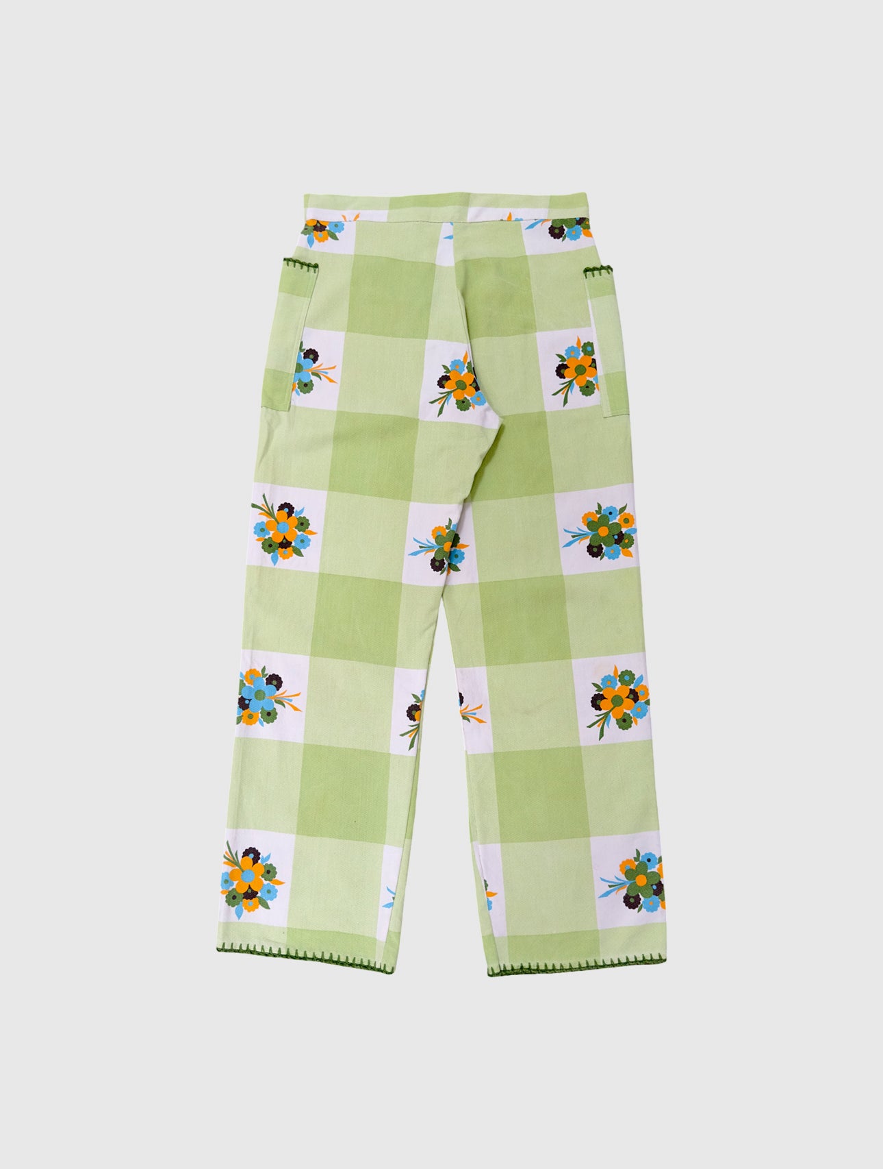 Vintage Green Tablecloth Pants