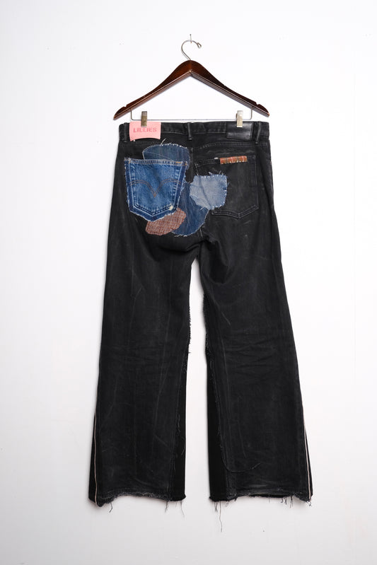 Black Selvedge Patchwork Jeans