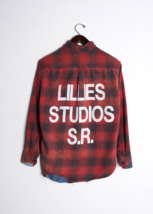 Vintage Reworked Flannel Dark Red