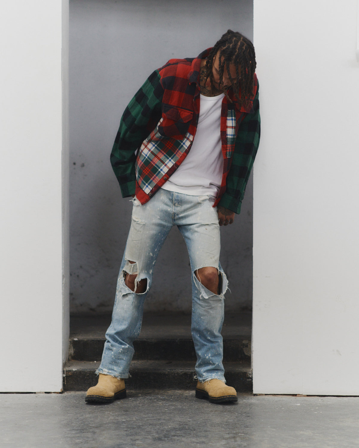 Red Vintage Recycled Flannel Shirt