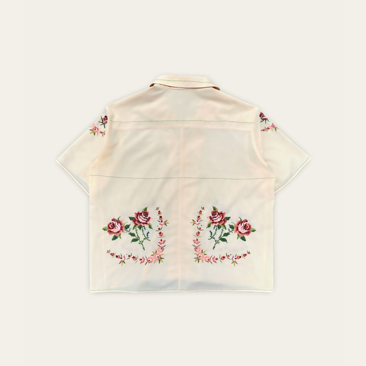 Up-cycled Embroidered Pink Shirt