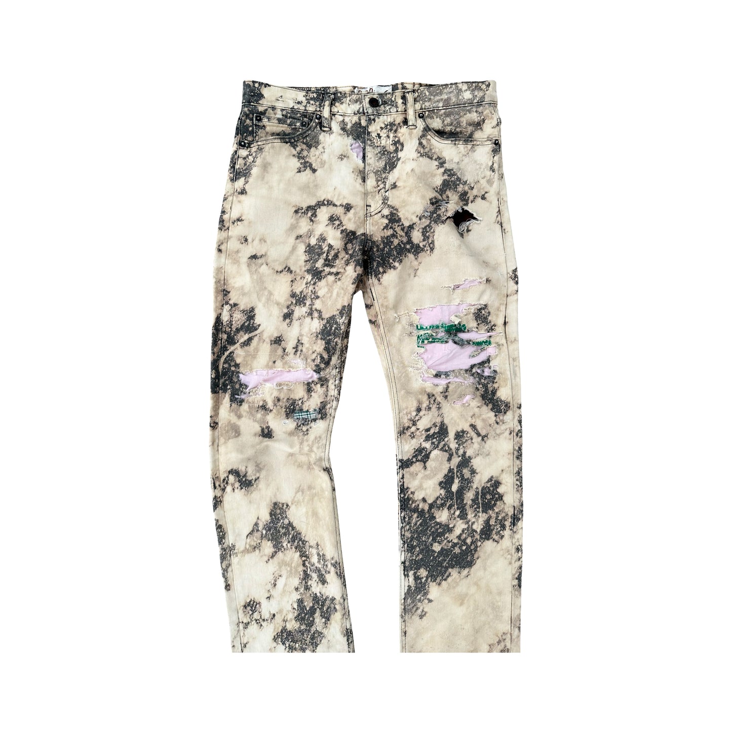 Sand Bleach Distressed Jeans