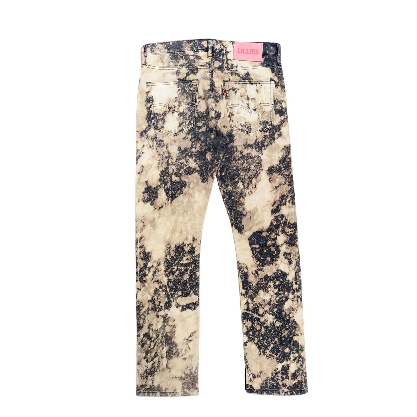 The Sahara Jeans vintage unisex hand dyed denim white black straight fit