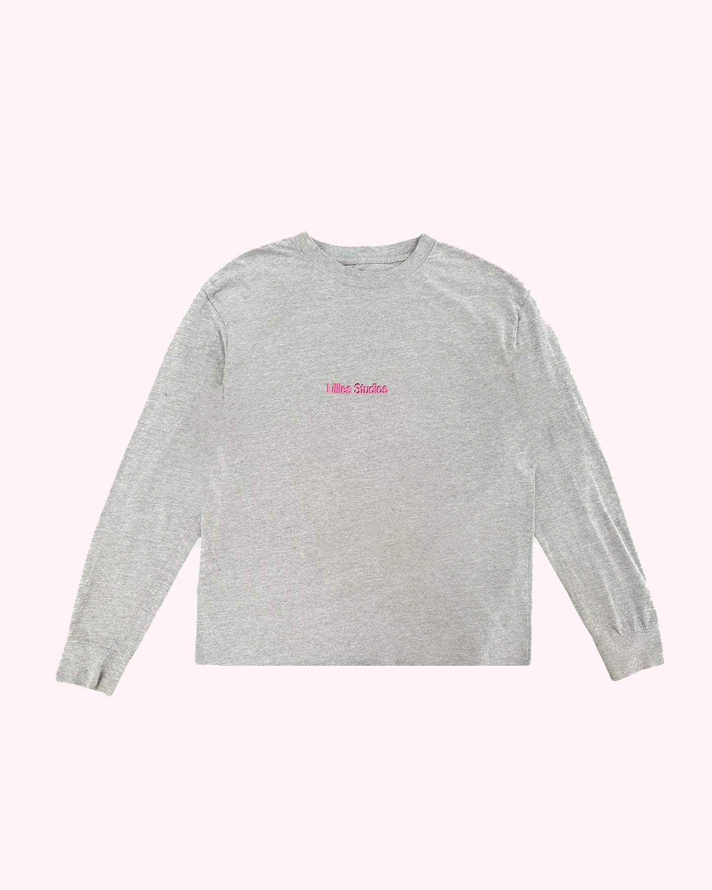 Long Sleeve Recycled Vintage Workwear T-Shirt Grey