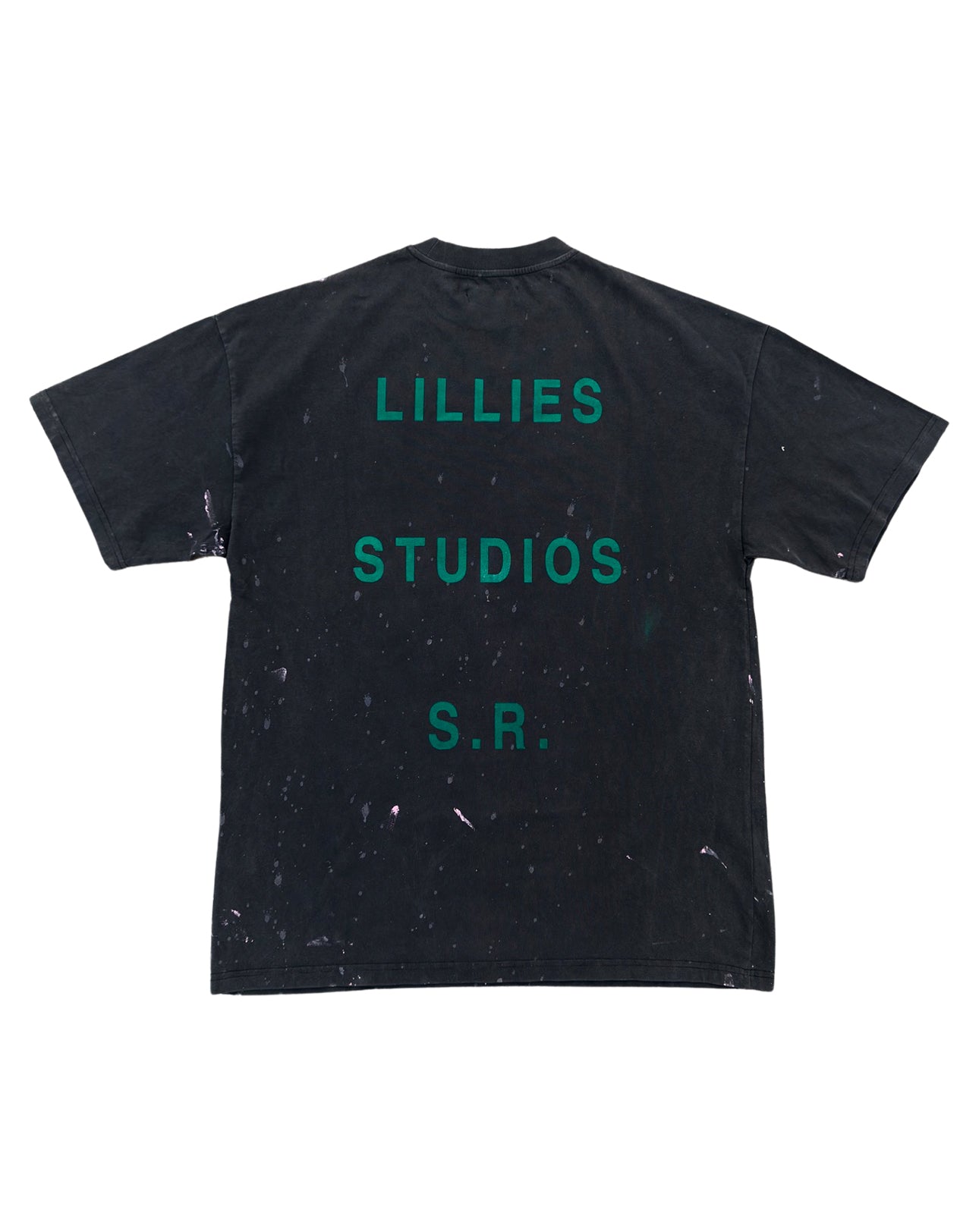 Fade Wash worn tee shirt look 100% ringspun heavy weight galaxy tshirt markings paint white black unisex old look