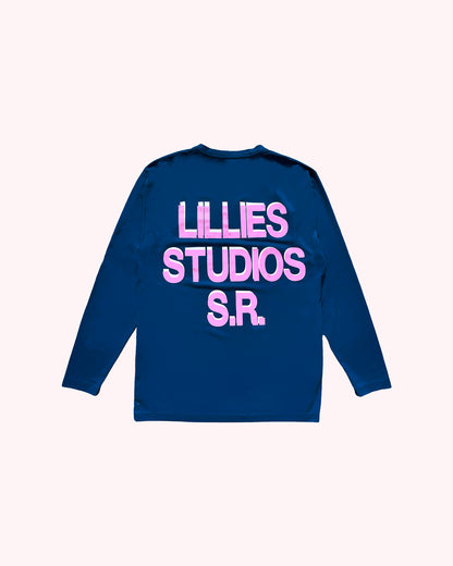 Upcycled Long-sleeve Dickies Tee — Vintage 90s Reworked - Blue