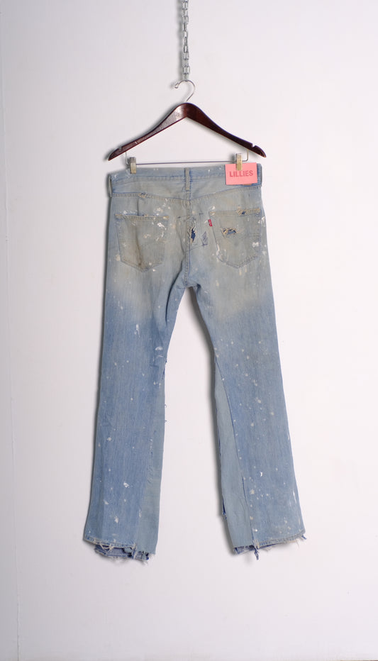 Vintage Mud Dye Repair Jeans