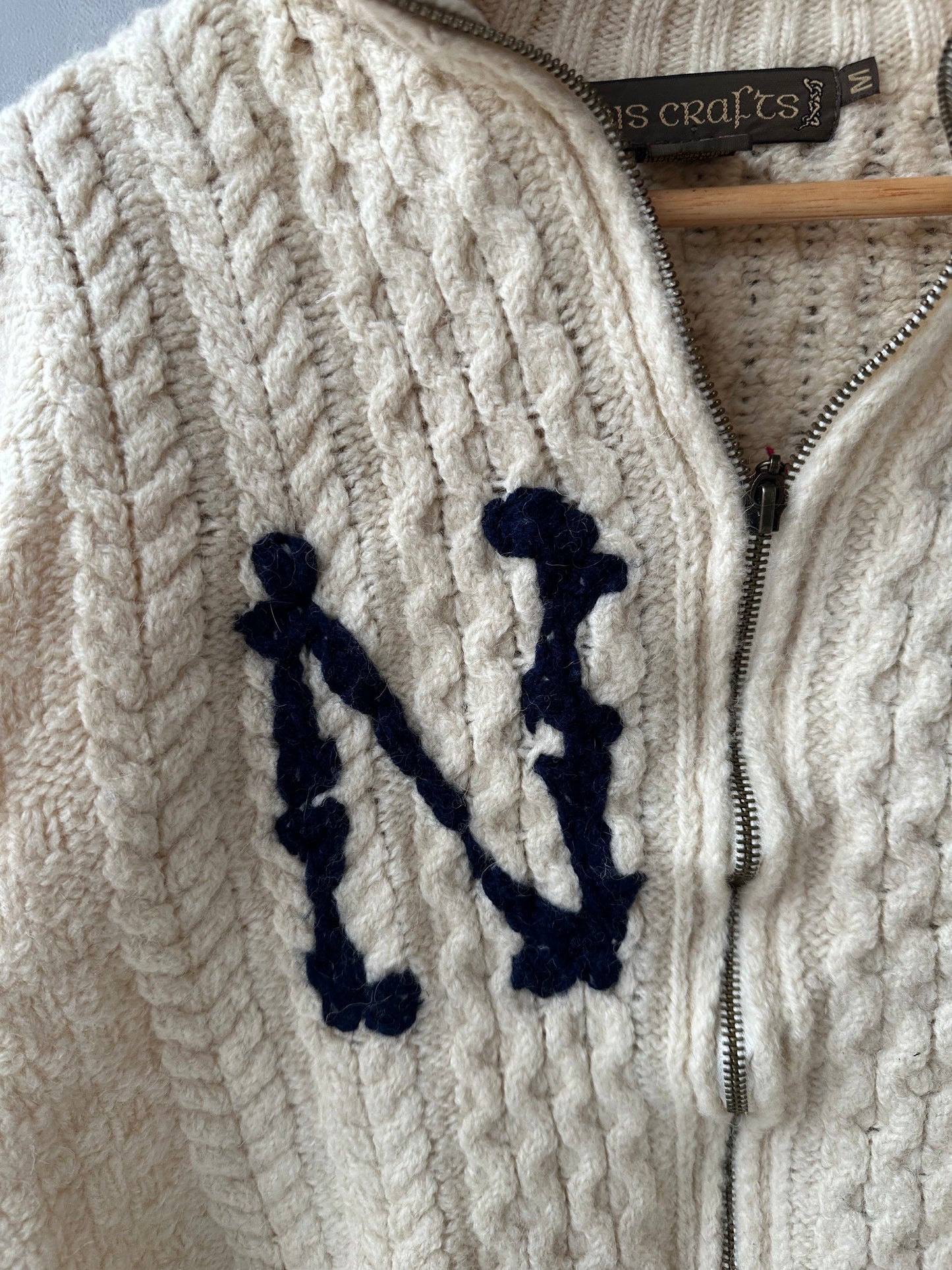 Hand-Embroidered Fisherman Cardigan | XS