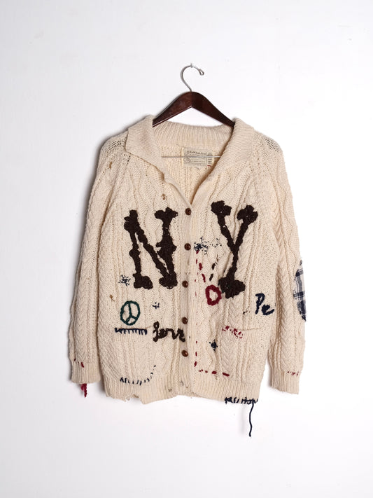 Hand-Embroidered Fisherman Sweater | L