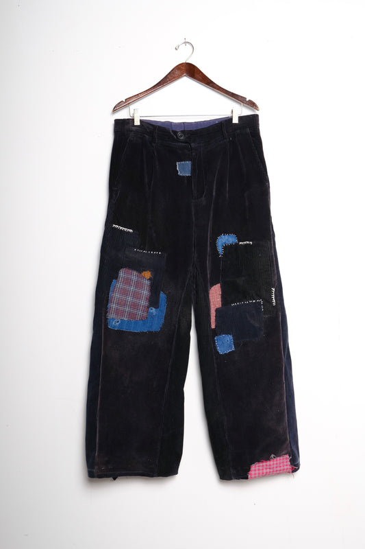 Super-Wide Leg Patchwork Cords