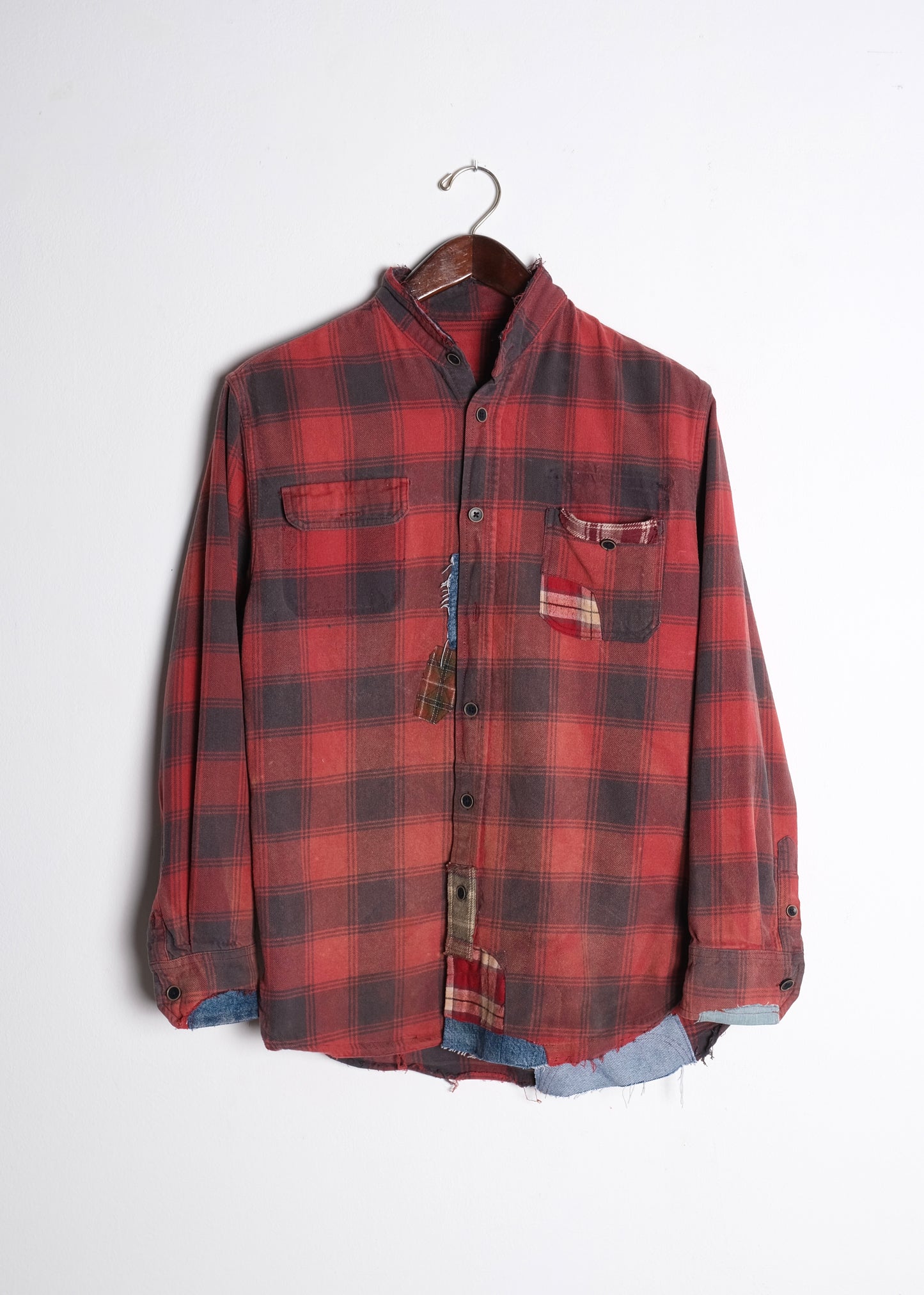 Vintage Reworked Flannel Dark Red