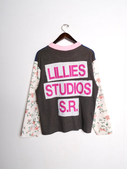 Long Sleeve Up-cycled Vintage Tee - Blue