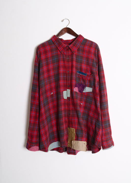 Vintage Reworked Flannel Red