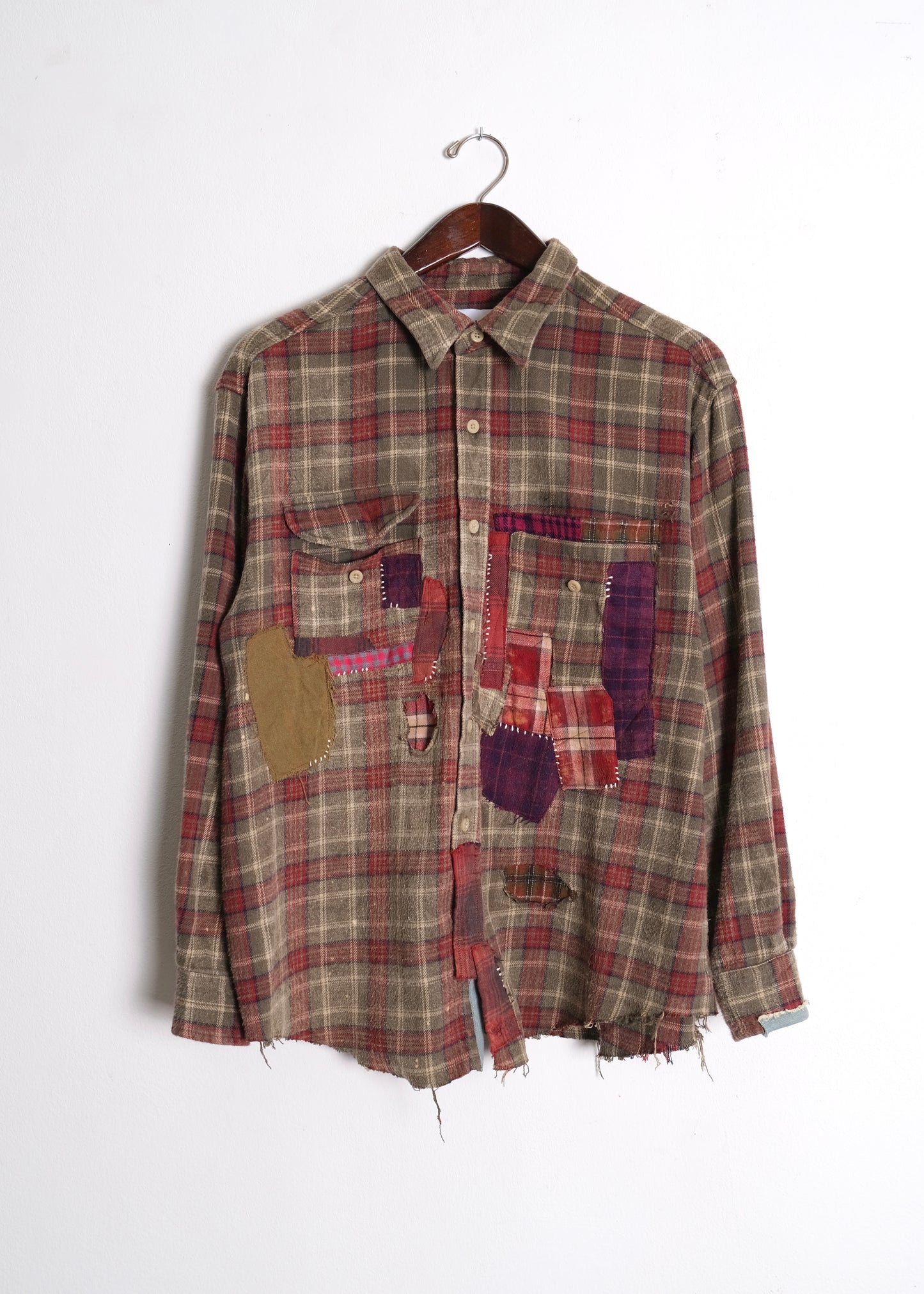 Vintage Reworked Flannel Green