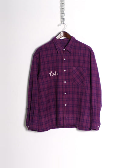 Purple Wool Oxford Flannel Shirt