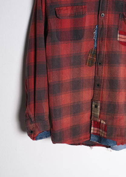 Vintage Reworked Flannel Dark Red