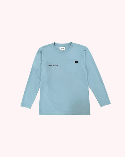 Upcycled Long-sleeve Dickies Tee — Vintage 90s Reworked - Blue