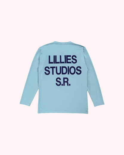 Upcycled Long-sleeve Dickies Tee — Vintage 90s Reworked - Blue