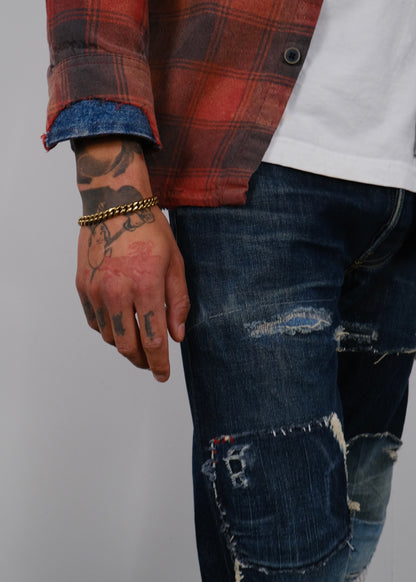 Vintage Reworked Flannel Dark Red