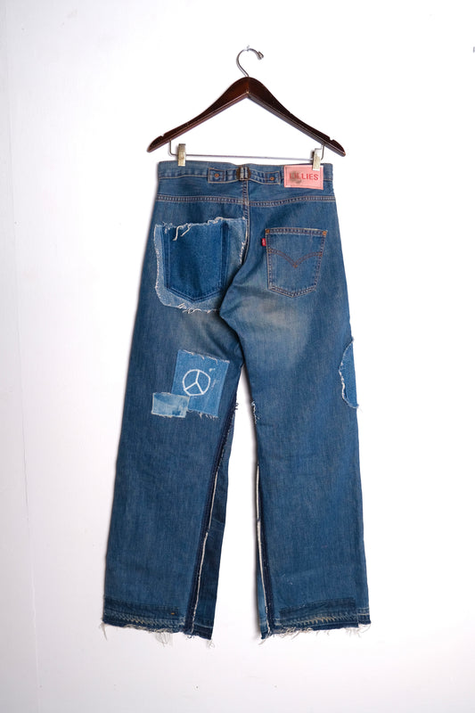 Wide Leg Japanese Patchwork Denim
