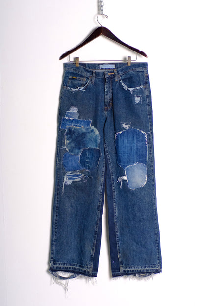Patchwork Vintage Waxed Jeans