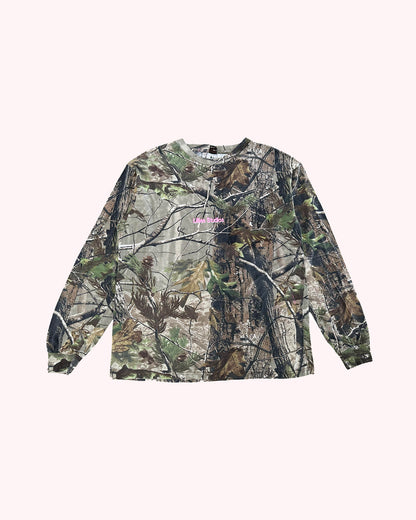 Upcycled Long-sleeve Tee — Vintage 90s Reworked - Camo