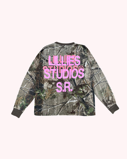 Upcycled Long-sleeve Tee — Vintage 90s Reworked - Camo