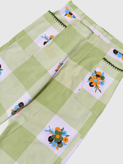 Vintage Green Tablecloth Pants