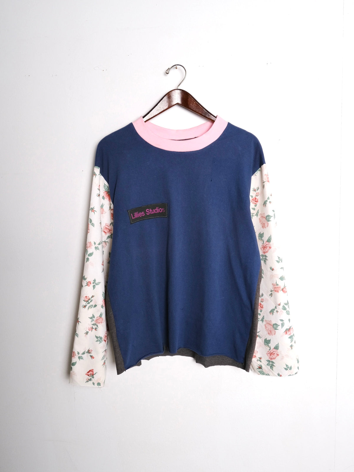 Long Sleeve Up-cycled Vintage Tee - Blue