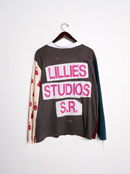 Long Sleeve Up-cycled Vintage Tee - Burgundy