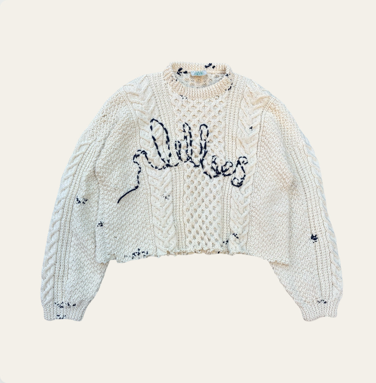 Embroidered Fisherman Knit