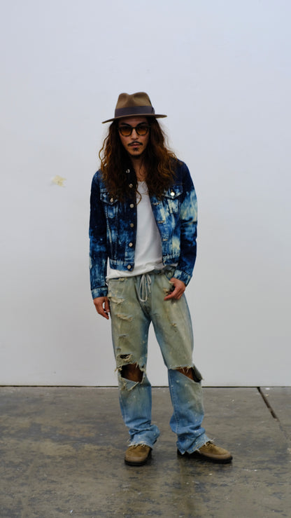 Bleached Patchwork Denim Jacket