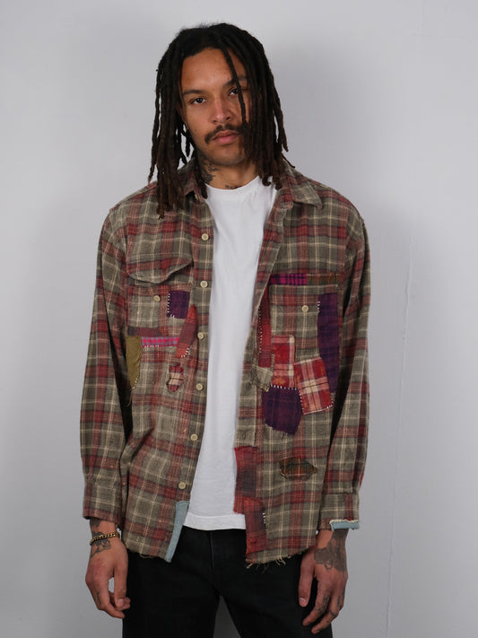Vintage Reworked Flannel Green