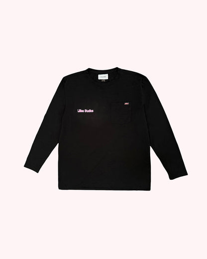 Upcycled Long-Sleeve Dickies Tee — Vintage 90s Reworked - Black