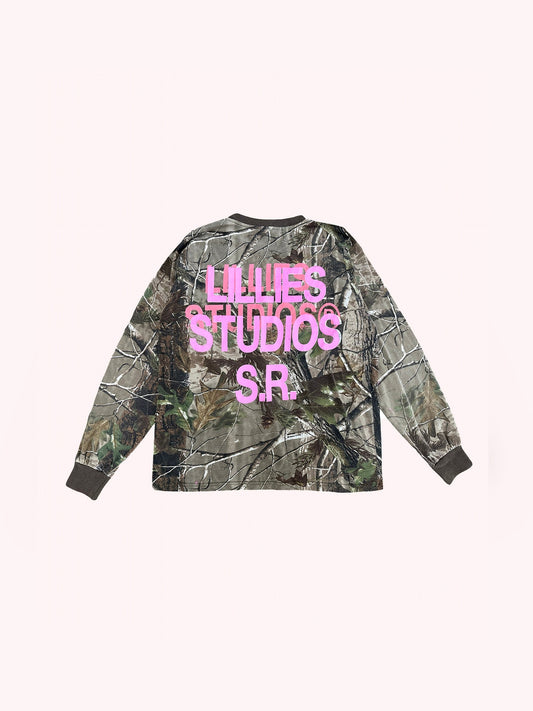 Upcycled Long-sleeve Tee — Vintage 90s Reworked - Camo