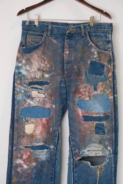 Painted Repair Vintage Wrangler Denims