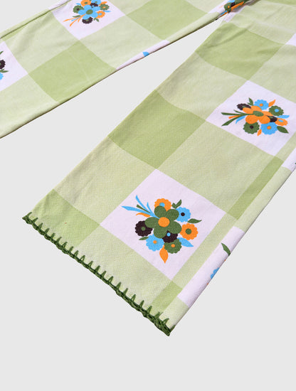Vintage Green Tablecloth Pants