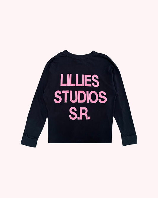 Upcycled Long-sleeve Dickies Tee — Vintage 90s Reworked - Black