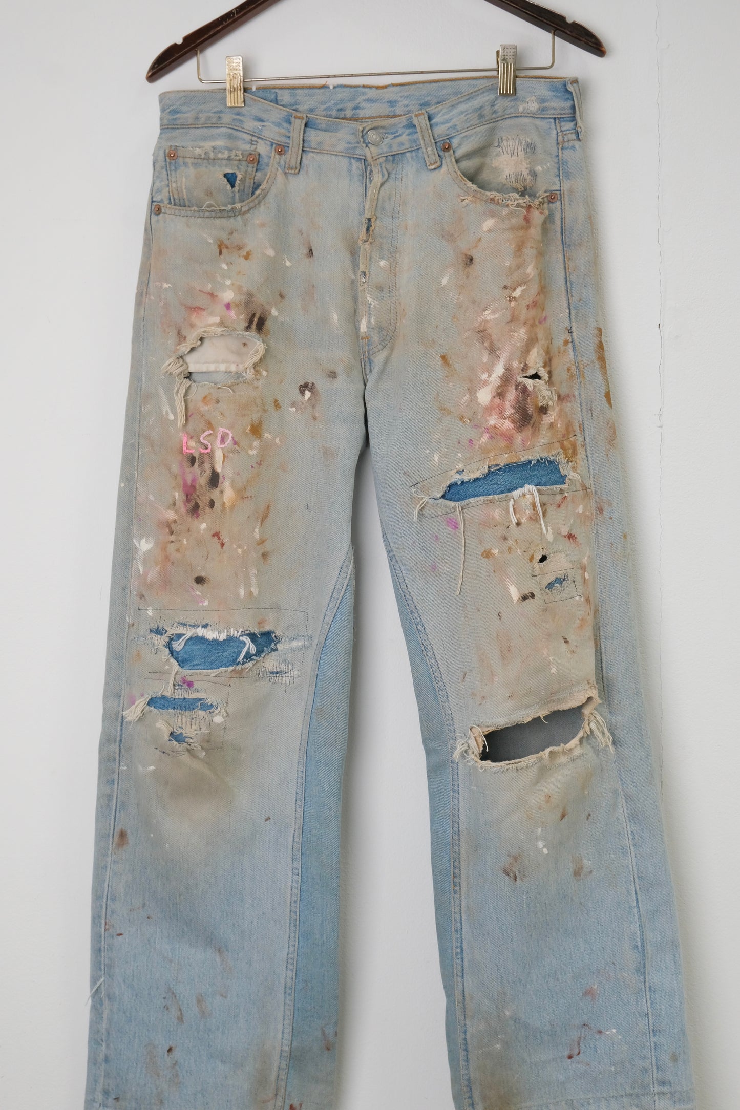 Trash Wide-Leg Painted Denim