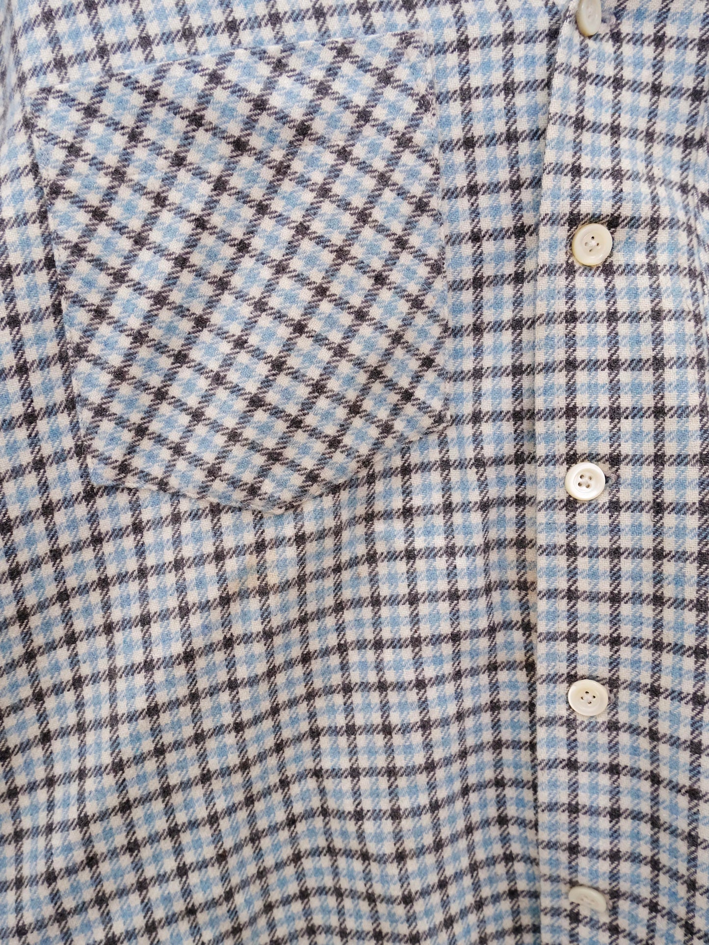 Camp Collar Blue Check Shirt