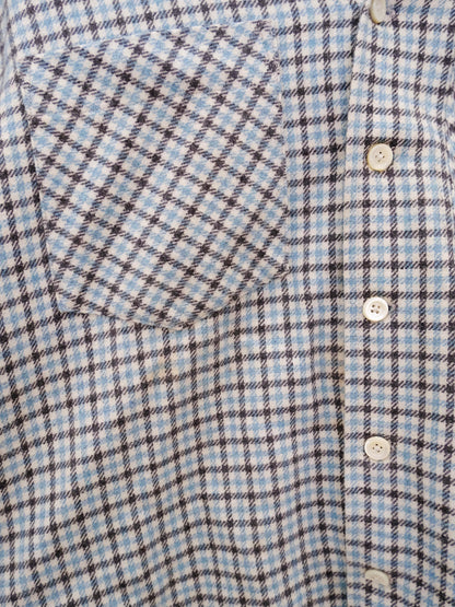 Camp Collar Blue Check Shirt