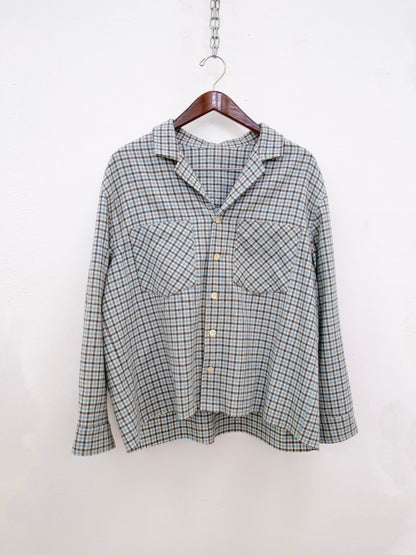 Camp Collar Blue Check Shirt