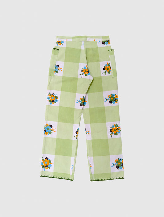 Vintage Green Tablecloth Pants