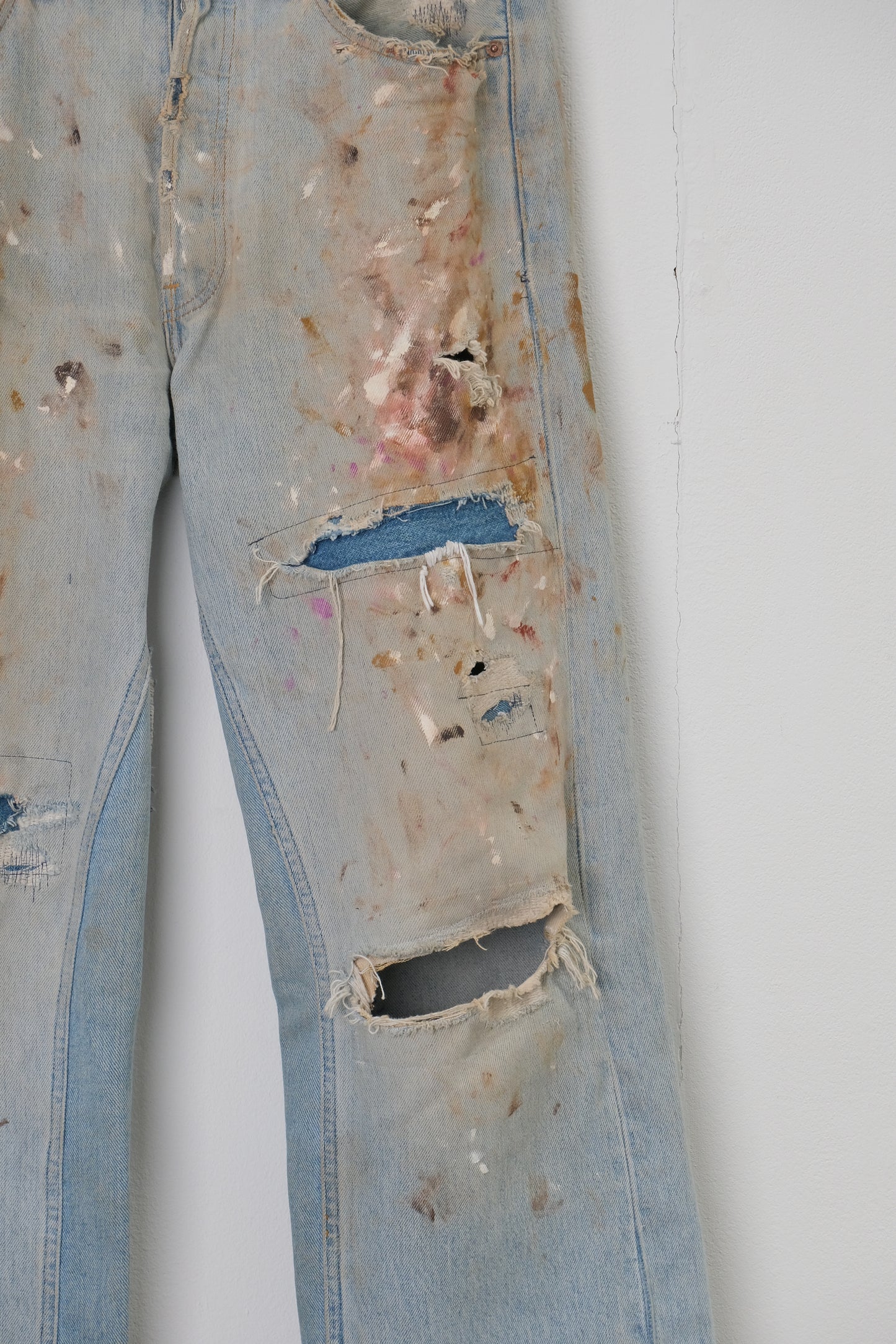 Trash Wide-Leg Painted Denim