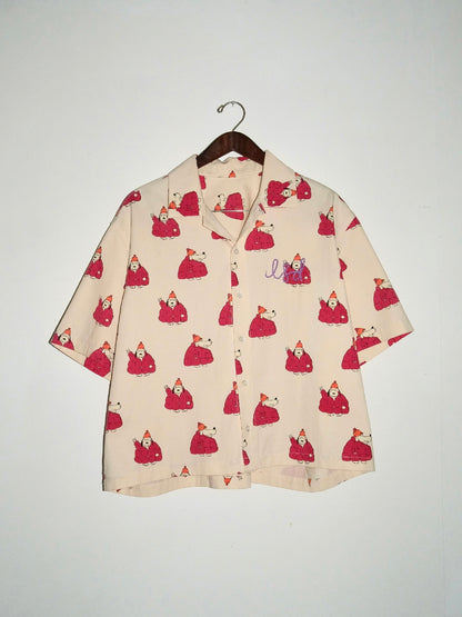 Cuban Collar Kids Print Shirt