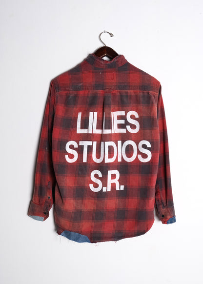 Vintage Reworked Flannel Dark Red